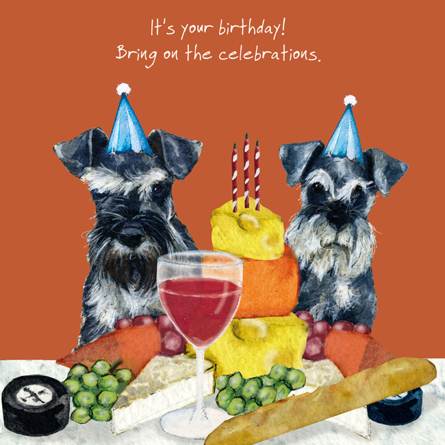 Miniature Schnauzers Birthday Card